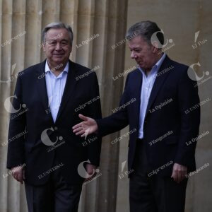 Antonio Guterres y Juan Manuel Santos