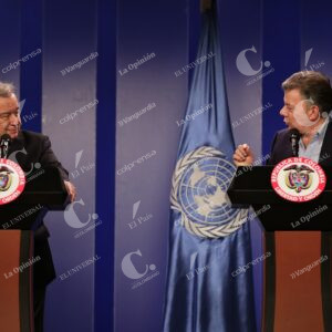 Juan Manuel Santos y Antonio Guterres