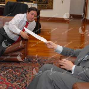 Álvaro Uribe Vélez y Francisco Santos