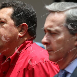 Hugo Chávez y Álvaro Uribe